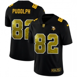 Minnesota Vikings 82 Kyle Rudolph Men Black Nike Golden Sequin Vapor Limited NFL Jersey