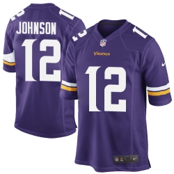 Nike Minnesota Vikings #12 Charles Johnson Purple Team Color Mens Stitched NFL Elite Jersey