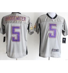 Nike Minnesota Vikings 5 Teddy Bridgewater Grey Elite Shadow NFL Jersey