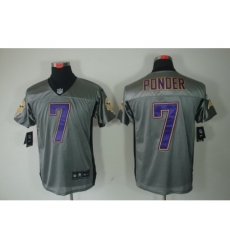 Nike Minnesota Vikings 7 Christian Ponder Grey Elite Shadow NFL Jersey