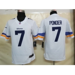 Nike Minnesota Vikings 7 Christian Ponder White Limited NFL Jersey