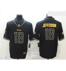 Nike Vikings 18 Justin Jefferson Black Gold Vapor Untouchable Limited Jersey