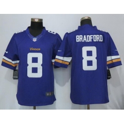 Nike Vikings #8 Sam Bradford Purple Team Color Mens Stitched NFL Limited Jersey