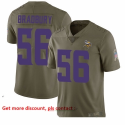 Vikings 56 Garrett Bradbury Olive Men Stitched Football Limited 2017 Salute To Service Jersey