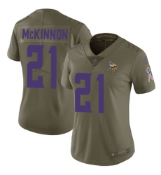 Nike Vikings #21 Jerick McKinnon Olive Womens Stitched NFL Limited 2017 Salute to Service Jersey