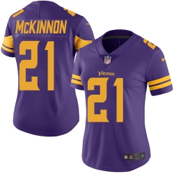 Nike Vikings #21 Jerick McKinnon Purple Womens Stitched NFL Limited Rush Jersey