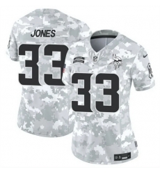 Women Minnesota Vikings 33 Aaron Jones 2024 F U S E Arctic Camo Salute To Service Limited Stitched Jersey