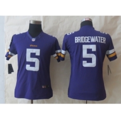 Women New Nike Minnesota Vikings #5 Bridgewater Purple Jerseys