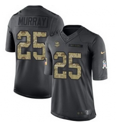 Nike Vikings #25 Latavius Murray Black Youth Stitched NFL Limited 2016 Salute To Service Jersey