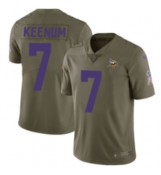 Nike Vikings #7 Case Keenum Olive Youth Stitched NFL Limited 2017 Salute to Service Jersey