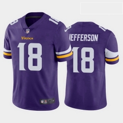 Youth Minnesota Vikings Justin Jefferson #18 Purple Vapor Limited Stitched NFL Jersey