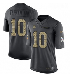 Youth Nike Minnesota Vikings 10 Fran Tarkenton Limited Black 2016 Salute to Service NFL Jersey