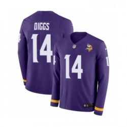 Youth Nike Minnesota Vikings 14 Stefon Diggs Limited Purple Therma Long Sleeve NFL Jersey