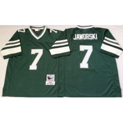 Eagles 7 Ron Jaworski Green Throwback Jersey