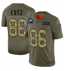 Eagles 86 Zach Ertz Olive Camo Men Stitched Football Limited 2019 Salute To Service Jersey