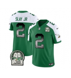 Men Philadelphia Eagles 2 Darius Slay JR Green White 2023 F U S E  Throwback Vapor Untouchable Limited Stitched Football Jersey