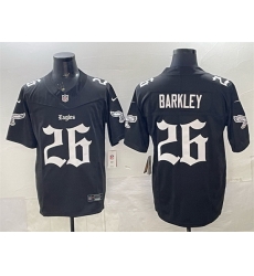 Men Philadelphia Eagles 26 Saquon Barkley Black 2025 F U S E   Gothic Philly Edition Vapor Limited Stitched Football Jersey