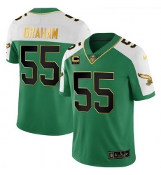 Men Philadelphia Eagles 55 Brandon Graham Kelly Green Alternate Gold With 4 Star C Patch Stitched Football Jersey Men Philadelphia Eagles 55 Brandon Graham Kelly Green Alternate Gold With 4 Star C Patch Stitched Football Jersey