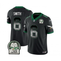 Men Philadelphia Eagles 6 DeVonta Smith Black 2023 F U S E  Throwback Vapor Untouchable Limited Stitched Football Jersey