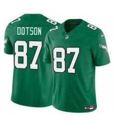 Men Philadelphia Eagles 87 Jahan Dotson Kelly Green F U S E Throwback Vapor Untouchable Limited Stitched Football Jersey