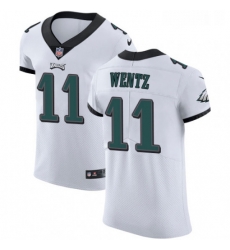 Mens Nike Philadelphia Eagles 11 Carson Wentz White Vapor Untouchable Elite Player NFL Jersey