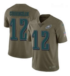 Mens Nike Philadelphia Eagles 12 Randall Cunningham Limited Olive 2017 Salute to Service NFL Jersey