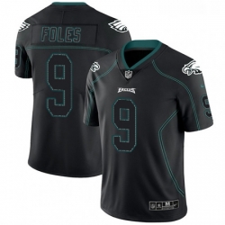 Mens Nike Philadelphia Eagles 9 Nick Foles Limited Lights Out Black Rush NFL Jersey