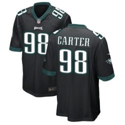 Men's Philadelphia Eagles Jalen Carter #98 Black Vapor Limited Stitched NFL Jersey