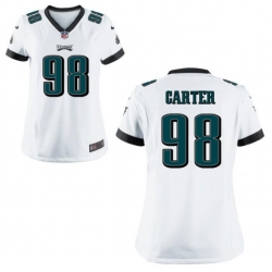 Men's Philadelphia Eagles Jalen Carter #98 White Vapor Limited Stitched NFL Jersey