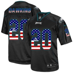 Nike Eagles #20 Brian Dawkins Black Mens Stitched NFL Elite USA Flag Fashion Jersey