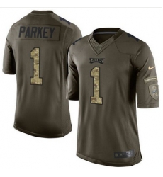 Nike Philadelphia Eagles #1 Cody Parkey Green Men 27s Stitched NFL Limited Salute to Service Jersey