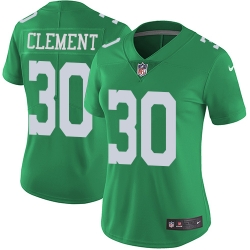 Nike Eagles #30 Corey Clement Green Womens Stitched NFL Limited Rush Jersey