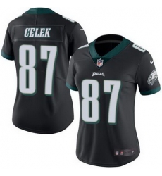 Nike Eagles #87 Brent Celek Black Womens Stitched NFL Limited Rush Jersey