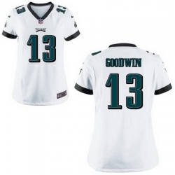 Women Nike Eagles 13 Marquise Goodwin White Vapor Limited Stitched NFL Jersey