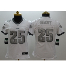 Women Nike Philadelphia Eagles #25 LeSean McCoy Platinum White Jerseys