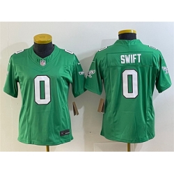 Women Philadelphia Eagles 0 D u2019andre Swift Green 2023 F U S E  Stitched Football Jersey  Run Small