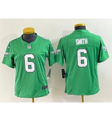 Women Philadelphia Eagles 6 DeVonta Smith Green 2023 F U S E  Stitched Football Jersey  Run Small