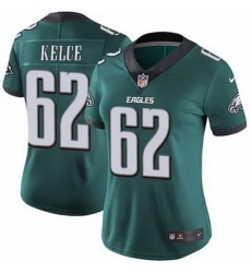 Women Philadelphia Eagles Jason Kelce #62 Green F U S E Stitched NFL Jersey