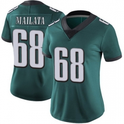 Women Philadelphia Eagles Jordan Mailata #68 Green Vapor Limited Stitched Football Jersey