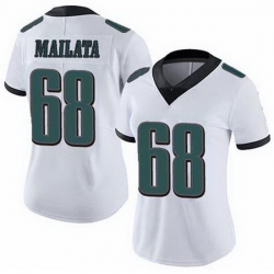 Women Philadelphia Eagles Jordan Mailata #68 White Vapor Limited Stitched Football Jersey