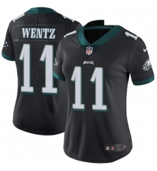 Womens Nike Philadelphia Eagles 11 Carson Wentz Black Alternate Vapor Untouchable Limited Player NFL Jersey