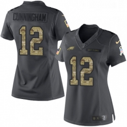 Womens Nike Philadelphia Eagles 12 Randall Cunningham Limited Black 2016 Salute to Service NFL Jersey