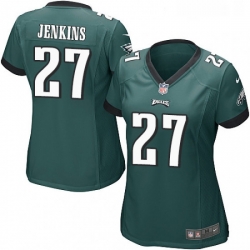 Womens Nike Philadelphia Eagles 27 Malcolm Jenkins Game Midnight Green Team Color NFL Jersey