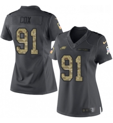 Womens Nike Philadelphia Eagles 91 Fletcher Cox Limited Black 2016 Salute to Service NFL Jersey