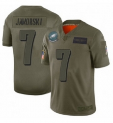 Womens Philadelphia Eagles 7 Ron Jaworski Limited Camo 2019 Salute to Service Football Jersey