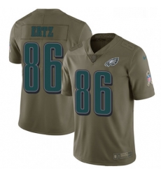 Youth Nike Philadelphia Eagles 86 Zach Ertz Limited Olive 2017 Salute to Service NFL Jersey