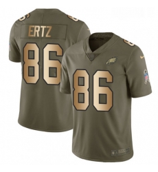 Youth Nike Philadelphia Eagles 86 Zach Ertz Limited OliveGold 2017 Salute to Service NFL Jersey