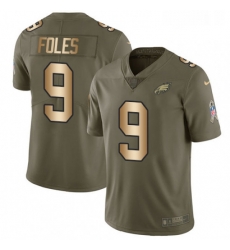 Youth Nike Philadelphia Eagles 9 Nick Foles Limited OliveGold 2017 Salute to Service NFL Jersey