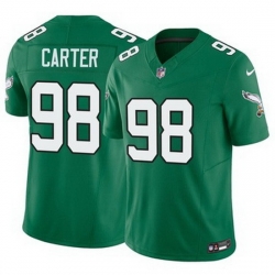 Youth Philadelphia Eagles Jalen Carter #98 Green Vapor Limited Stitched NFL Jersey