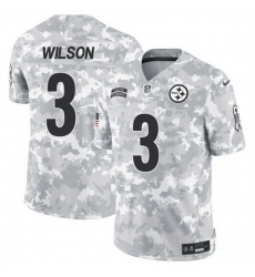 Men Pittsburgh Steelers 3 Russell Wilson 2024 F U S E Arctic Camo Salute To Service Limited Stitched Football Jersey